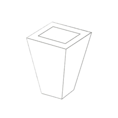 Květináč Ferobet Pyramid I., 35 x 35 x 40 cm, Oblázek 8-16 mm