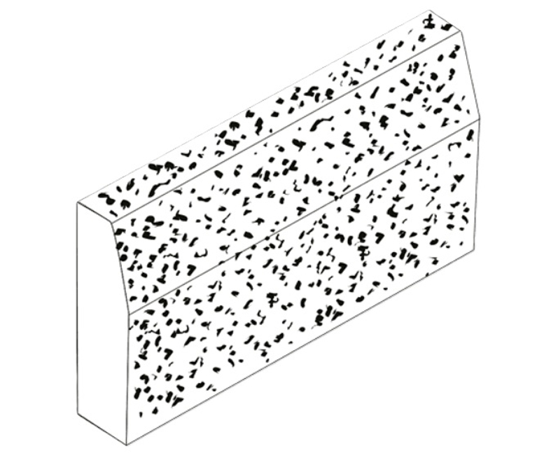 Obrubník záhonový hranatý bez zámku Ferobet , 50 x 5 x 25 cm, Oblázek 8-16 mm