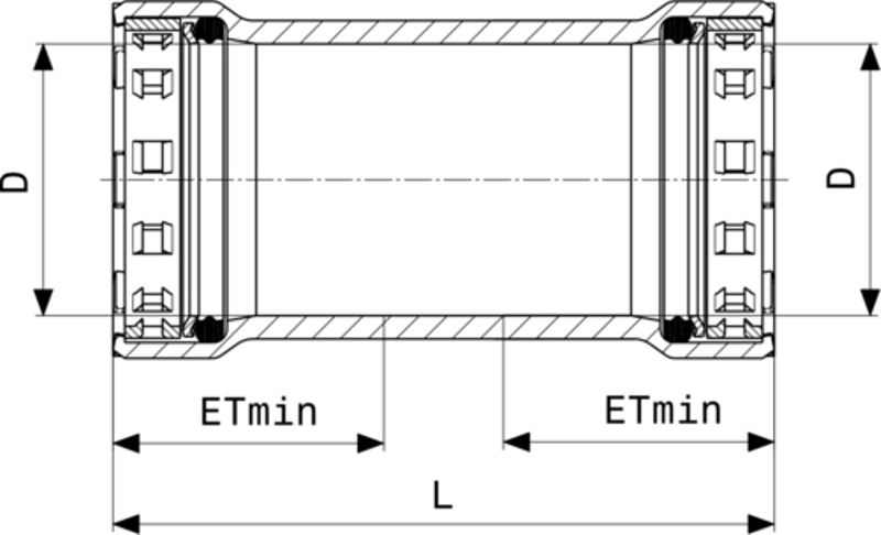 Posuvná objímka Viega Megapress G s SC-Contur 4615.5 5/4˝