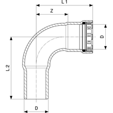 Oblouk&nbsp;90° Viega Megapress G s SC-Contur 4616.1 1