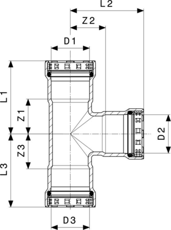 T-kus Viega Megapress G s SC-Contur 4618 2 x 5/4˝ x 2