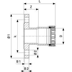 Přírubový přechod Viega Megapress G s SC-Contur 4659.5 2