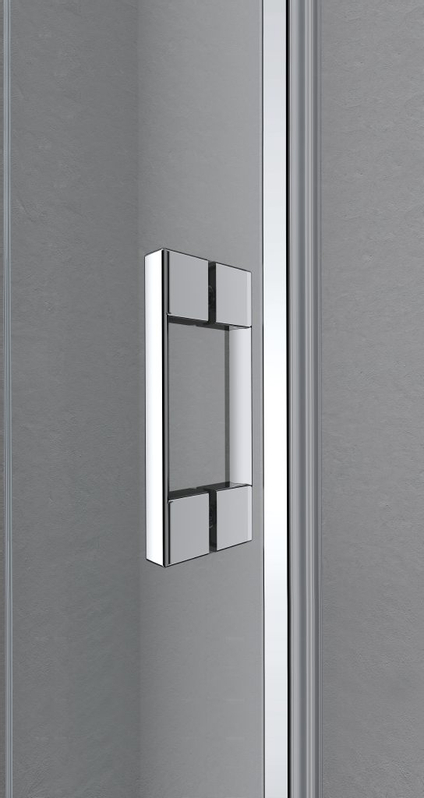 Čtvrtkruhový sprchový kout s kyvnémi dveřmi a pevnými poli Kermi Liga LIP55 R550 stříbrná vysoký lesk, čiré ESG sklo s úpravou 80 x 80 x 200 cm