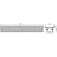 Drenážní žlab Alcadrain (Alcaplast) 100 mm nastavitelný, nerez ADZ302V