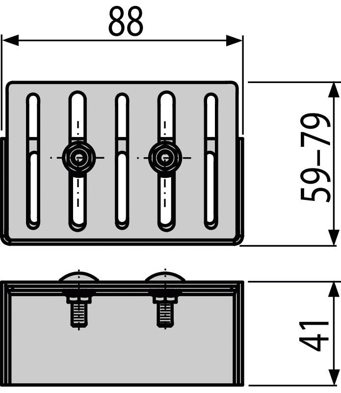 Koncovka drenážního žlabu Alcadrain (Alcaplast) 75 mm, pozinkovaná ocel ADZ-P003