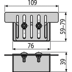 Koncovka drenážního žlabu Alcadrain (Alcaplast) 100 mm, pozinkovaná ocel ADZ-P004