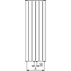 Radiátor vertikální Kermi therm-x2 Verteo Line PLS 22 univerzální připojení 1600 x 700 mm, 2259 W, bílý