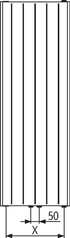 Radiátor vertikální Kermi therm-x2 Verteo Line PLS 22 univerzální připojení 2200 x 700 mm, 2886 W, bílý