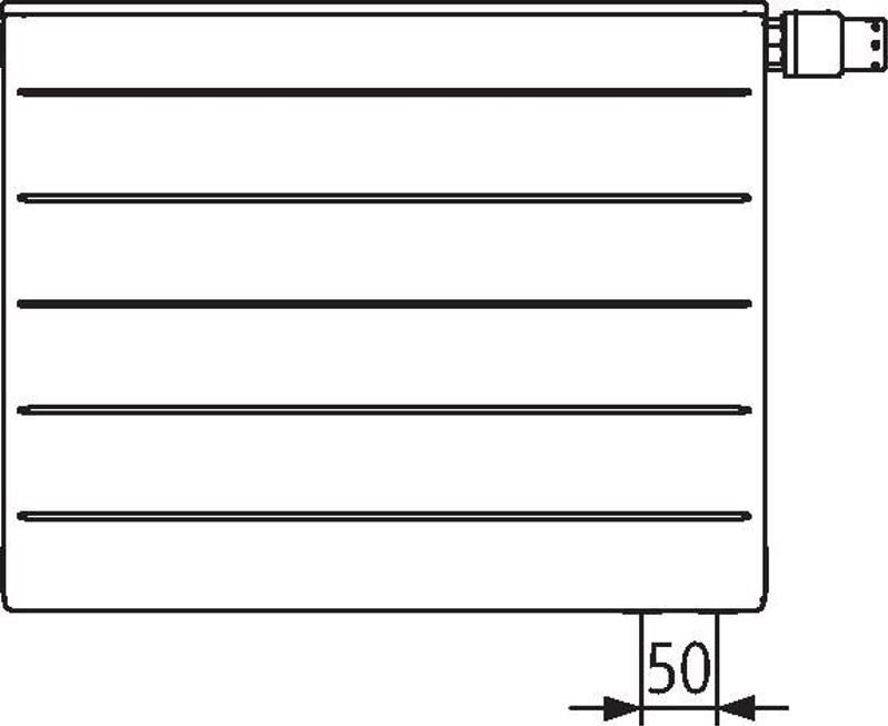 Radiátor Kermi therm-x2 Line-V PLV 11 pravý 605 x 605 mm, 531 W, bílá