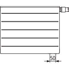 Radiátor Kermi therm-x2 Line-V PLV 11 pravý 605 x 605 mm, 531 W, bílá