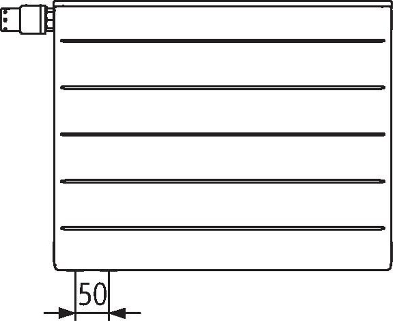 Radiátor Kermi therm-x2 Line-V PLV 22 levý 605 x 705 mm, 1092 W, bílá
