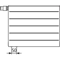Radiátor Kermi therm-x2 Line-V PLV 22 levý 605 x 705 mm, 1092 W, bílá