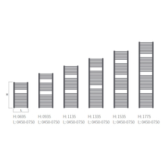 Těleso koupelnové trubkové Isan Grenada Radius 1335 x 450 mm, 546 W, klasické připojení, chrom