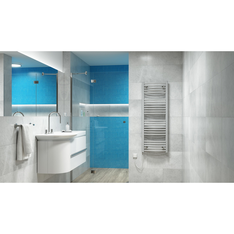 Těleso koupelnové trubkové elektrické Koralux Rondo Classic KRCE 1500/500, výkon 600 W, topné těleso bez regulátoru, barva bílá