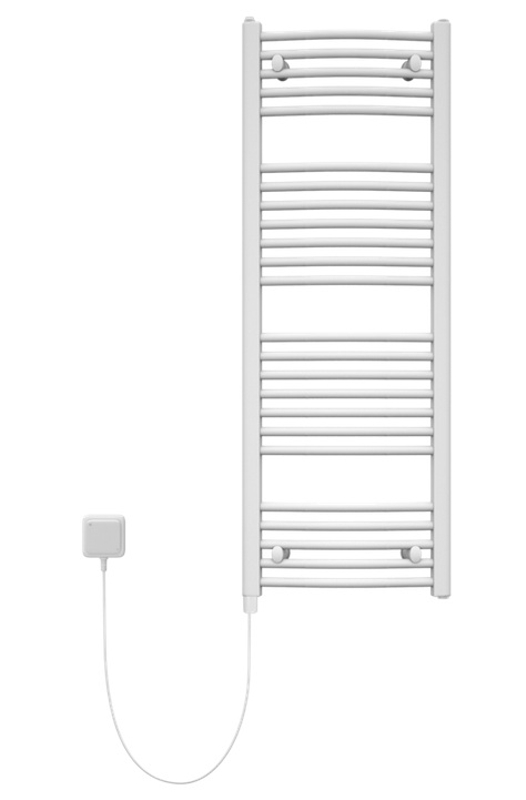 Těleso koupelnové trubkové elektrické Koralux Rondo Classic KRCE 1500/500, výkon 600 W, topné těleso bez regulátoru, barva bílá