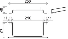 Držák ručníků Ravak 10° TD 300.00 TD 300.00CR 250 mm, chrom