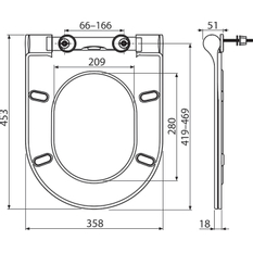 Klozetové sedátko Ravak Uni Chrome slim, bílá