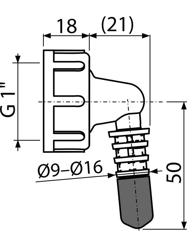 Kolínko komplet Alcadrain (Alcaplast) G1˝/8-16 P0049-ND