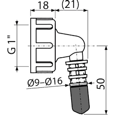 Kolínko komplet Alcadrain (Alcaplast) G1˝/8-16 P0049-ND