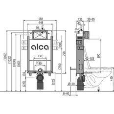 Předstěnový instalační systém Alcadrain (Alcaplast) pro zazdívání AM115/1000