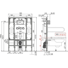 Předstěnový instalační systém Alcadrain (Alcaplast) pro suchou instalaci (do sádrokartonu) - pro osoby se sníženou hybností AM101/1300H