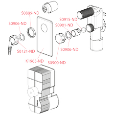 Sifon pro odkapávající kondenzát Alcadrain (Alcaplast) podomítkový, nerez DN40 a DN50 AKS7