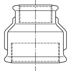 Nátrubek redukovaný černý Atusa Nr.240 FF 2˝ x 6/4˝ vnitřní/vnitřní závit