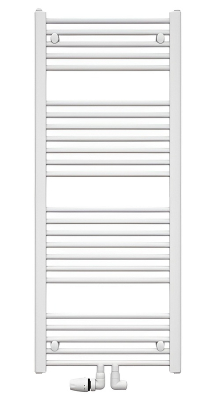 Těleso koupelnové trubkové Koralux Linear Classic KLCM 1220/500, výkon 507 W, středové připojení, barva bílá
