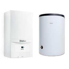Sestava kotel kondenzační závěsný Vaillant ecoTEC pure VU 246/7-2, 8,3 - 26,1 kW, se zásobníkem pro přípravu teplé vody VIH R 120/6 B