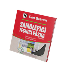 Samolepicí těsnicí páska do oken a dveří Den Braven 9 x 3 mm, délka 20 m, šedá, balení 20 m