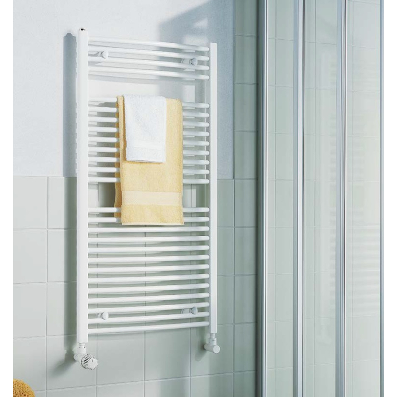 Koupelnové trubkové těleso Kermi B20-R prohnuté, boční připojení, 1789 x 490 mm, bílé