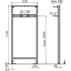 Montážní rám Alcadrain (Alcaplast) pro baterii A104B/1120