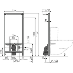 Montážní rám Alcadrain (Alcaplast) pro závěsné WC kombi A113/1120