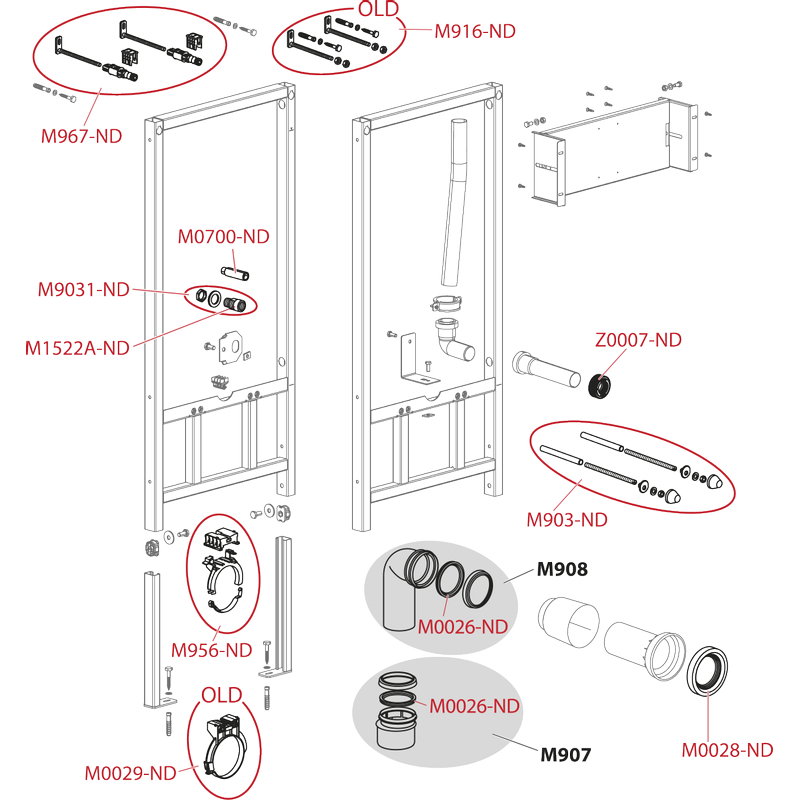 Montážní rám Alcadrain (Alcaplast) pro závěsné WC A114/1120