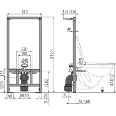 Montážní rám Alcadrain (Alcaplast) pro závěsné WC A114/1120