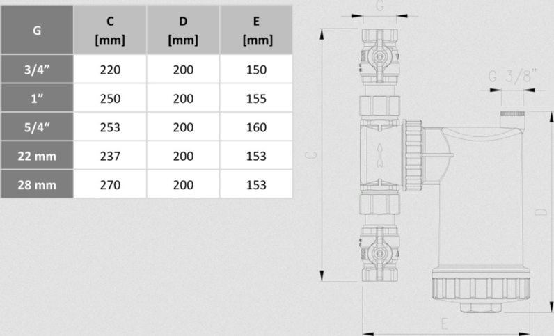 Filtr magnetický odkalovací AV Equen Ultima SafeCleaner W 1˝, bílá