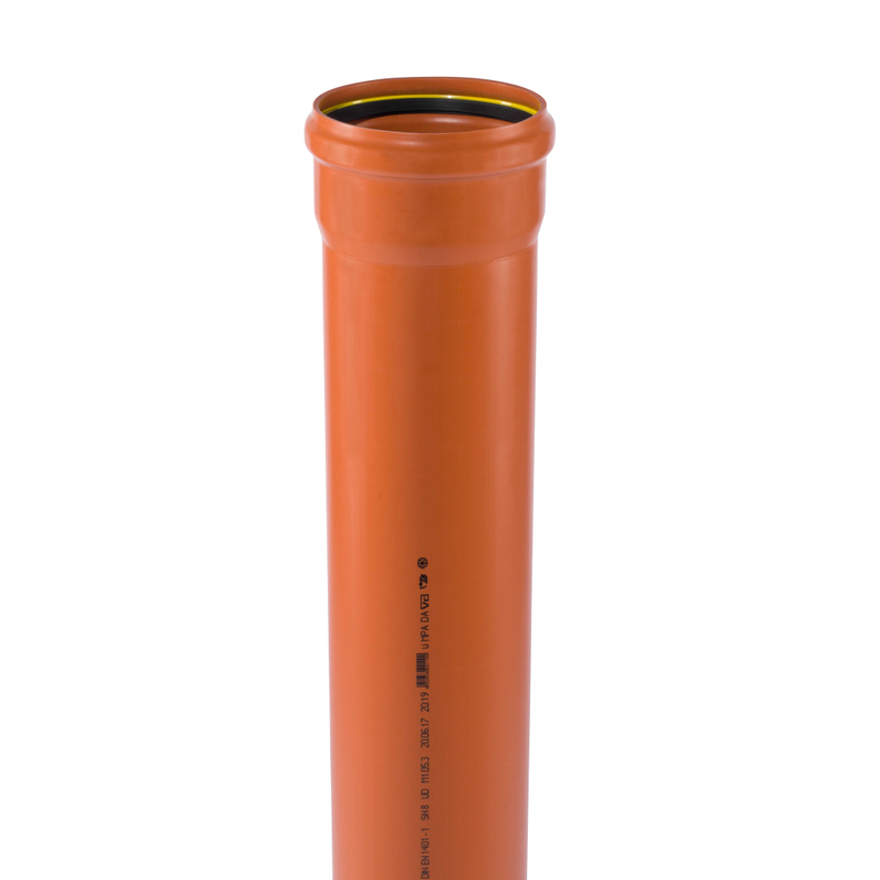 Trubka hrdlová kanalizační PVC Osma KGEM SN10 Vollwand, DN 160 x 4,7 x 1000 mm, oranžová