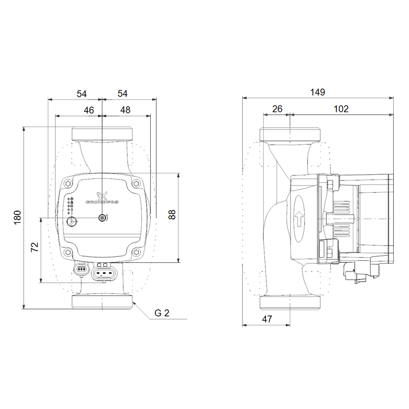 Čerpadlo oběhové Grundfos ALPHA1 L 32-40 180 1x230V 50Hz 6H
