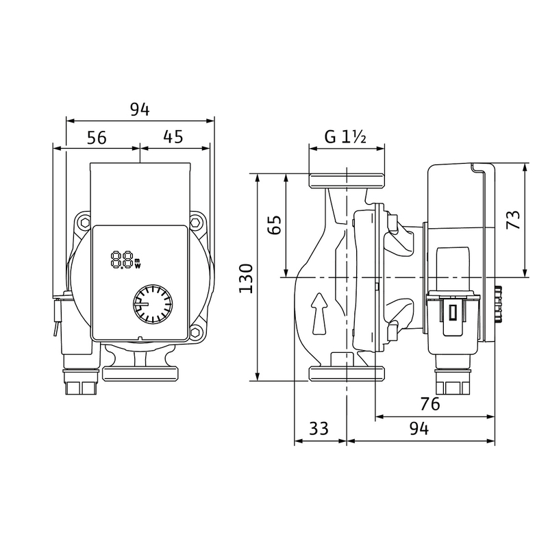 Mokroběžné čerpadlo s vysokou účinností Wilo Yonos PICO1.0 25/1-6-130, G 6/4˝, 30W, 40W