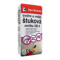 Vnitřní a vnější štuková omítka Den Braven DB II pytel 25 kg, šedá