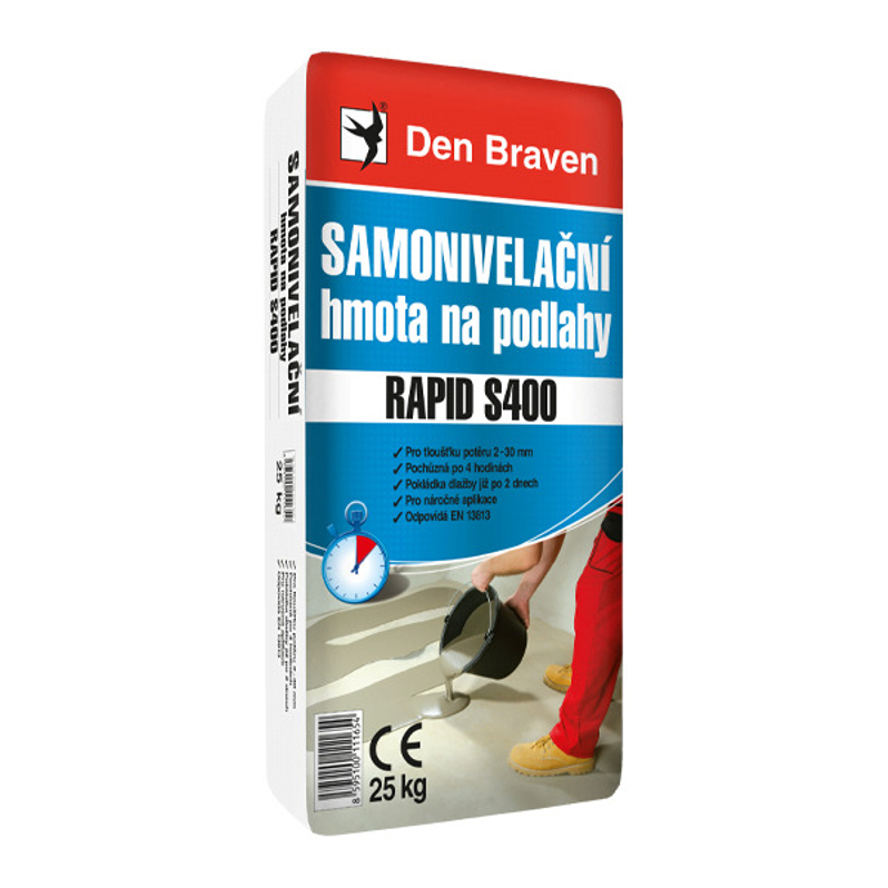 Samonivelační hmota na podlahy Den Braven RAPID S400 pytel 25 kg, šedá