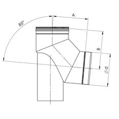 Pateční koleno Almeva 85° EW / 80