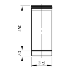 Rovný díl Almeva 450 mm EW / 160