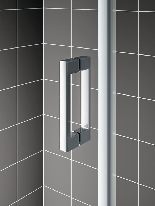 Dveře kyvné 1-křídlé s pevným polem Kermi Cada XS CK1GR pravé stříbrné vysoký lesk, čiré ESG sklo s úpravou CADAclean 100 x 200 cm