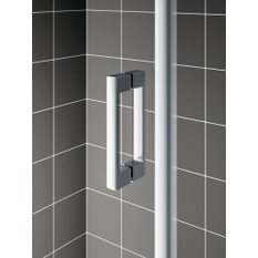 Dveře kyvné 1-křídlé s pevným polem Kermi Cada XS CK1GR pravé stříbrné vysoký lesk, čiré ESG sklo s úpravou CADAclean 100 x 200 cm