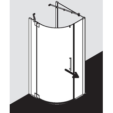 Kout čtvrtkruhový s otočnými dveřmi a pevnými poli Kermi Pasa XP PX50L levý, stříbrná matná/čiré ESG sklo s úpravou KermiCLEAN 90 x 185 cm
