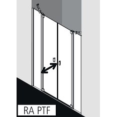 Dveře kyvné Kermi Raya RAPTF stříbrné vysoký lesk, čiré ESG sklo s úpravou 160 x 200 cm