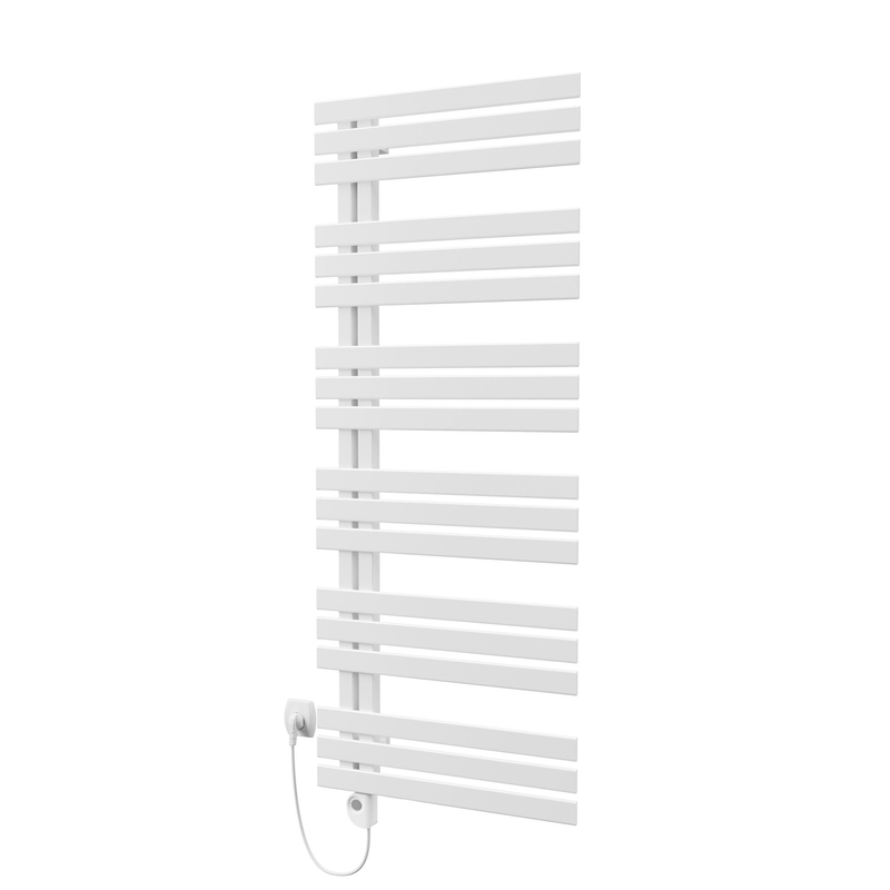 Těleso koupelnové trubkové Isan Miro 1500 x 600 mm, 680 W, pravé, elektrické s regulátorem Mini PW, sněhově bílá RAL 9016