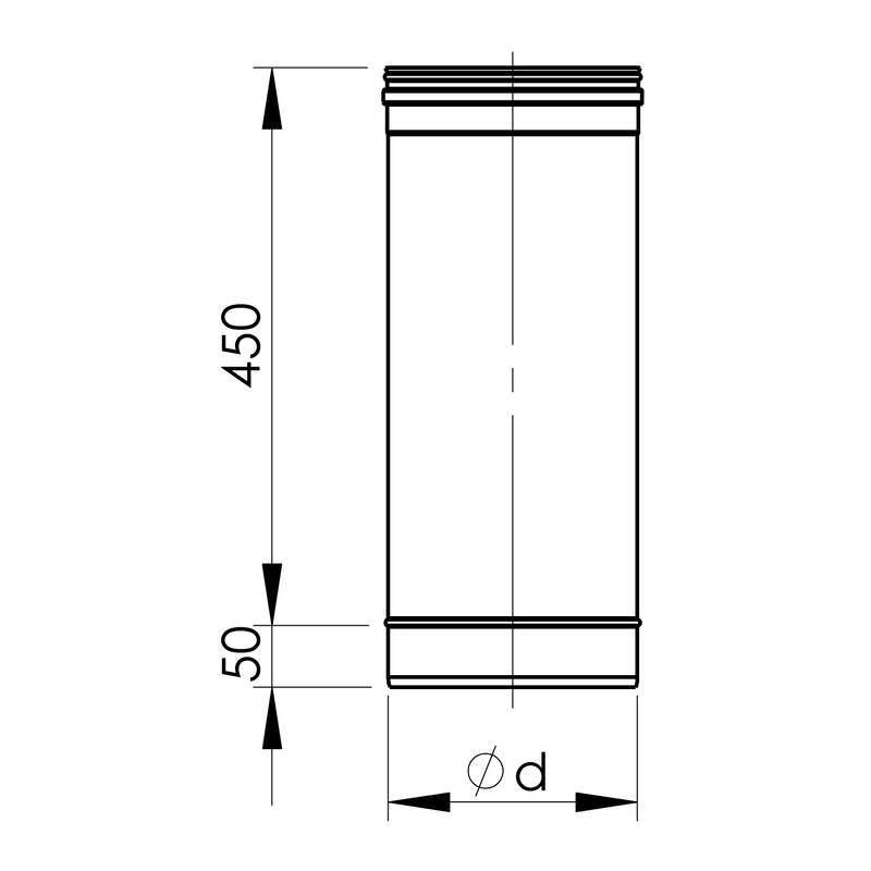 Rovný díl Almeva 450 mm EW / 180