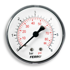 Manometr 63mm 1/4˝ Axiální 0-6 bar